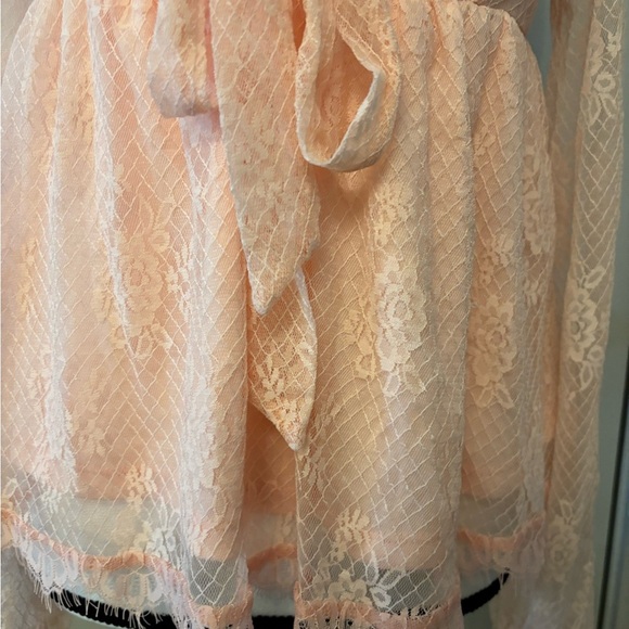 NWT Francesca's pink sheer lace babydoll long sleeve top fairy core size S - Picture 8 of 16